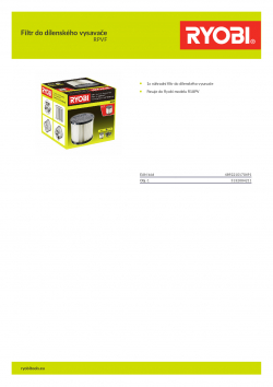 RYOBI RPVF Filtr do dílenského vysavače 5132004211 A4 PDF