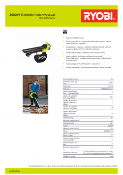 RYOBI RBV3000CESV 3000W Elektrický fukar/vysavač 5133002190 A4 PDF