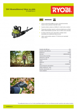 RYOBI RY36BPXA 36V Akumulátorový fukar na záda 5133004577 A4 PDF