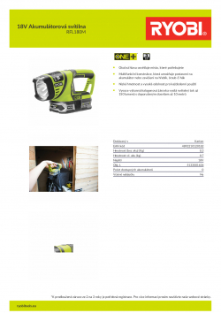 RYOBI RFL180 18V Akumulátorová svítilna 5133001636 A4 PDF