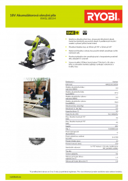 RYOBI RWSL1801 18V Akumulátorová okružní pila 5133001164 A4 PDF