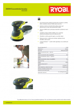 RYOBI ROS300 300W Excentrická bruska 5133001144 A4 PDF