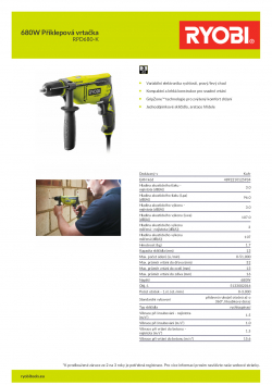 RYOBI RPD680 680W Příklepová vrtačka 5133002016 A4 PDF