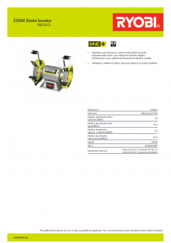 RYOBI RBG6G1 250W Stolní bruska 5133004823 A4 PDF