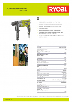 RYOBI RPD1010 1010W Příklepová vrtačka 5133002058 A4 PDF