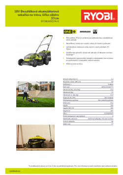 RYOBI RY18LMX37A 18V Bezuhlíková akumulátorová sekačka na trávu, šířka záběru 37cm 5133004597 A4 PDF