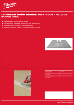 MILWAUKEE Náhradní čepele - rovné 48221950 A4 PDF