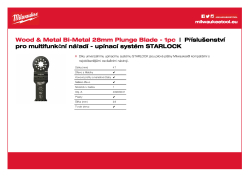 MILWAUKEE Univerzální bimetalový nůž 28 mm pro ponorné řezy zaručuje dlouhou životnost 48906031 A4 PDF