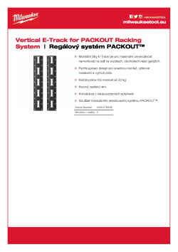 MILWAUKEE Vertikální E-track pro regálový systém PACKOUT™ 50 cm 4932478996 A4 PDF