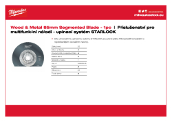MILWAUKEE Univerzální segmentový kotouč pro srovnávací řezy s průměrem 85 mm 48906038 A4 PDF