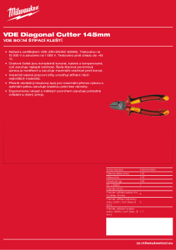 MILWAUKEE VDE boční štípací kleště  145 mm 4932464566 A4 PDF