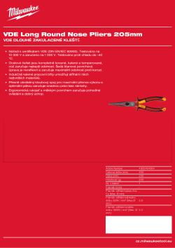 MILWAUKEE VDE dlouhé zakulacené kleště  205 mm 4932464564 A4 PDF