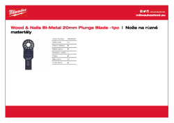 MILWAUKEE Bimetalový nůž 20 mm pro ponorné řezy do dřeva s hřebíky zaručuje dlouhou životnost 48906000 A4 PDF