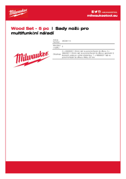 MILWAUKEE Sada na dřevo 5 ks 48906114 A4 PDF