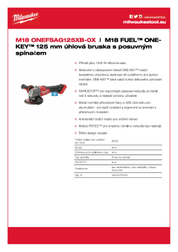 MILWAUKEE M18 FUEL™ ONE-KEY™ 125 mm úhlová bruska s pouvným spínačem 4933478433 A4 PDF