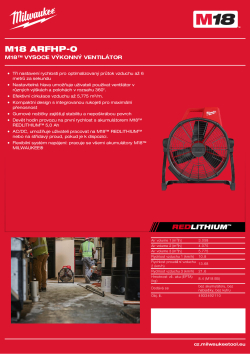 MILWAUKEE M18™ vysoce výkonný ventilátor 4933492110 A4 PDF