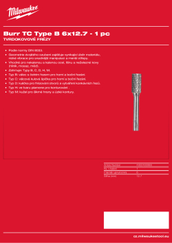 MILWAUKEE Fréza TC typ B 6x12,7 mm - 1 ks 4932493986 A4 PDF