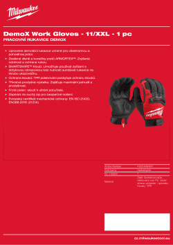 MILWAUKEE Pracovní rukavice DemoX 11/XXL 4932498490 A4 PDF