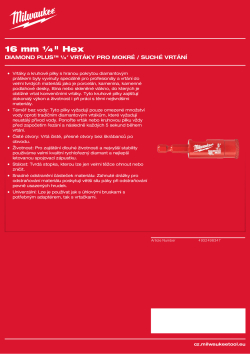 MILWAUKEE Diamond Max wet drill bits 4932498347 A4 PDF