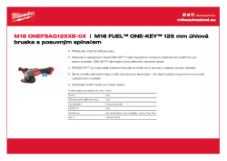 MILWAUKEE M18 FUEL™ ONE-KEY™ 125 mm úhlová bruska s pouvným spínačem 4933478433 A4 PDF