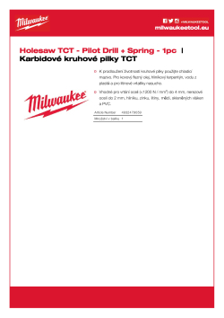 MILWAUKEE Středící vrták (Ø6 x 76mm) s pružinou pro děrovky s tvrdokovovými zuby 4932479059 A4 PDF