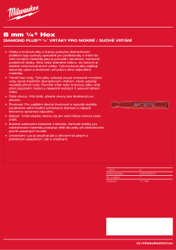 MILWAUKEE Diamond Max wet drill bits 4932498343 A4 PDF