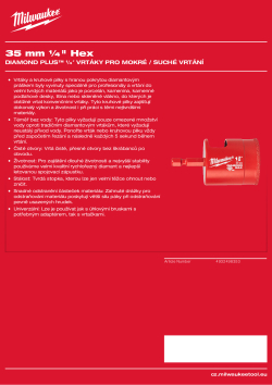 MILWAUKEE Diamond Max wet drill bits 4932498353 A4 PDF