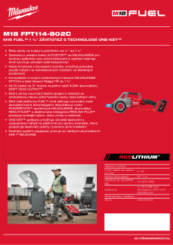 MILWAUKEE M18 FUEL™ 1 ¼″ závitořez s technologií ONE-KEY™ 4933479420 A4 PDF