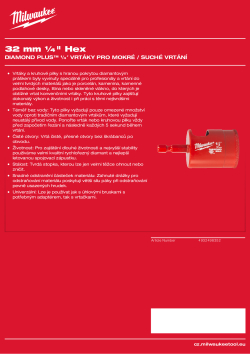 MILWAUKEE Diamond Max wet drill bits 4932498352 A4 PDF