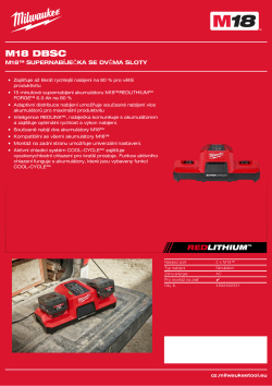 MILWAUKEE M18 FUEL ™ supernabíječka se dvěma sloty 4932492531 A4 PDF