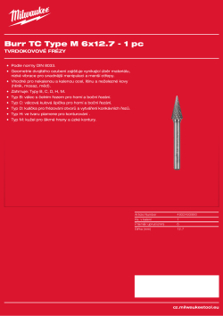 MILWAUKEE Fréza TC typ M 6x12,7 mm - 1 ks 4932493990 A4 PDF
