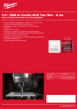 MILWAUKEE Sada kombinovaných vrtáků 1/4" HSS-G 6 ks 4932498267 A4 PDF
