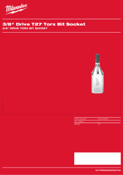 MILWAUKEE ⅜″ nástrčný klíč torx T27 4932480804 A4 PDF