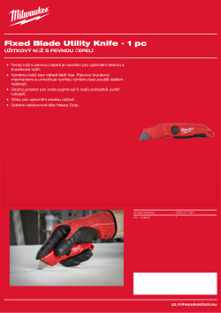 MILWAUKEE Užitkový nůž s výměnnou čepelí 4932471361 A4 PDF