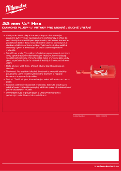 MILWAUKEE Diamond Max wet drill bits 4932498349 A4 PDF
