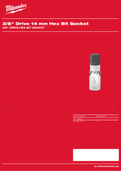 MILWAUKEE ⅜″ šestihranný nástrčný klíč 14 mm 4932480841 A4 PDF
