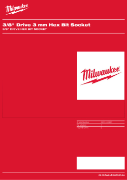 MILWAUKEE ⅜″ šestihranný nástrčný klíč 3 mm 4932480830 A4 PDF