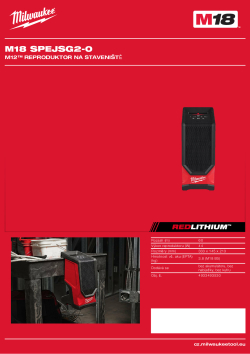 MILWAUKEE M12™ reproduktor na staveniště 4933493530 A4 PDF