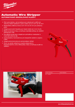 MILWAUKEE Automatické odizolovací kleště 4932498268 A4 PDF