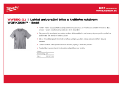 MILWAUKEE Lehké triko s krátkým rukávem WORKSKIN™ Performance - šedé 4933478196 A4 PDF