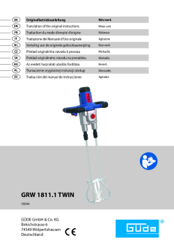 GÜDE MÍCHAČ STAVEBNÍCH SMĚSÍ GRW 1811.1 TWIN 58044 Manuál
