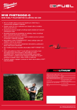MILWAUKEE M18 FUEL™ plotostřih s lištou 60 cm 4933498384 A4 PDF