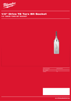 MILWAUKEE ¼″ torx nástrčný klíč T8 4932480792 A4 PDF