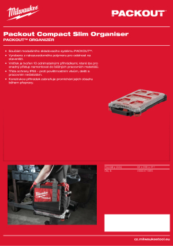 MILWAUKEE PACKOUT™ kompaktní úzký organizér 4932471065 A4 PDF