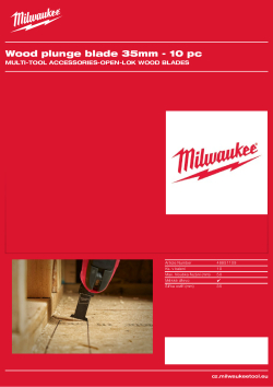 MILWAUKEE Ponorný řezný nůž na měkké dřevo, PVC a sádrokarton. 48851109 A4 PDF