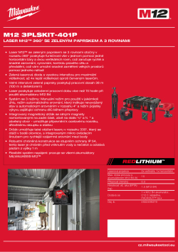 MILWAUKEE Laser M12™ 360° se zeleným paprskem se 3 rovinami a malá sada příslušenství 4933499379 A4 PDF