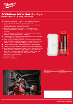 MILWAUKEE Sada vrtáků SDS-Plus MX4 5 ks 4932498298 A4 PDF