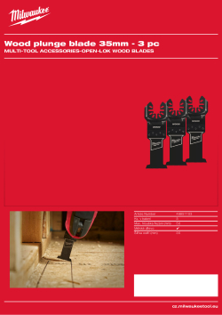 MILWAUKEE Ponorný řezný nůž na měkké dřevo, PVC a sádrokarton. 48851103 A4 PDF