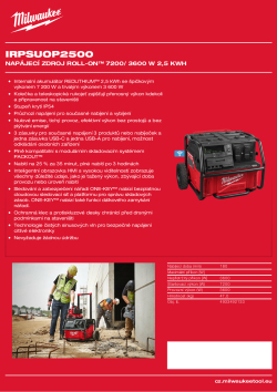 MILWAUKEE Napájecí zdroj ROLL-ON™ 7200/ 3600 W 2,5 kWh 4933492133 A4 PDF