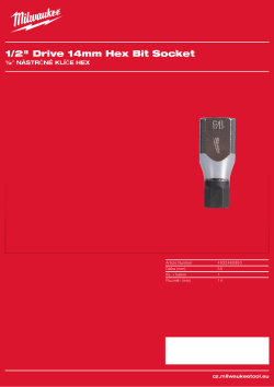 MILWAUKEE ½″ nástrčný klíč Hex 14 mm 4932480850 A4 PDF